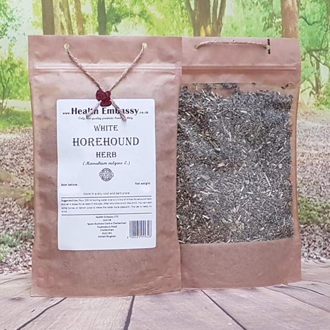 Health Embassy White Horehound Herb | Marrubium Vulgare L | Herbal Tea (50g)