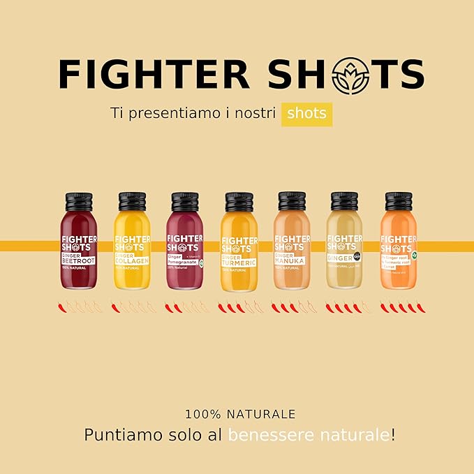 Ginger Manuka Honey (12x60ml) | Award Winning Fresh &amp Fiery Ginger Shots | Cold Pressed Ginger Root for Immune Support | Boosts Energy | 100% Natural | No Nasties | A Perfect Pick Me Up