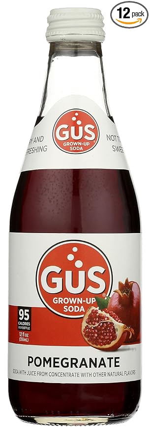 GuS - Grown-up Soda Dry Pomegranate Drink 12 Fluid Ounce (Pack of 12)