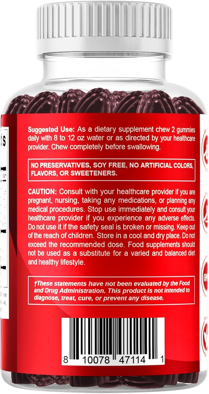 Vitamatic 2 Pack Cranberry Gummies with D-Mannose Probiotics Vitamin C – Plant-Based Botanical Extract – Vegan Non-GMO – 60 Count