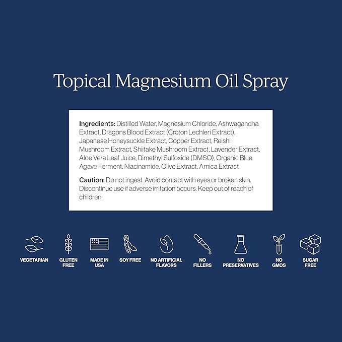 CYMBIOTIKA Topical Magnesium Oil Spray for Body USA Made Supplement for Leg Cramps Muscle Joint Health &amp Sleep Support Includes Magnesium Chloride Lavender Extract Aloe Vera 2pck (6.8 fl o