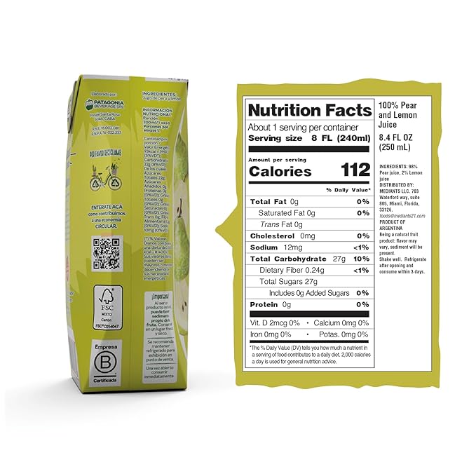 Pura Frutta Kids – Pear Juice Boxes 8.5 fl oz Pack of 9 Mini Juice Bottles – 100% Natural &amp Cold-Pressed Not From Concentrate (NFC) No Sugar Added
