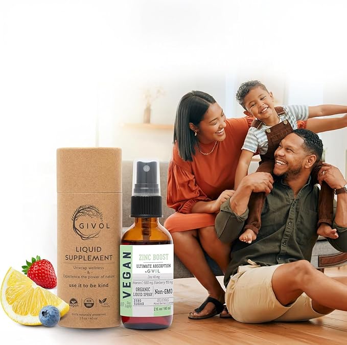 Organic ZINC Boost Mist 40 mg (Extra Strength) - Sugar Free with Vit C and Elderberry Extract - Vegan Liquid Spray for Kids and Adults - Easy Absorption - Non-GMO - (60 ml) 60 Days Supply