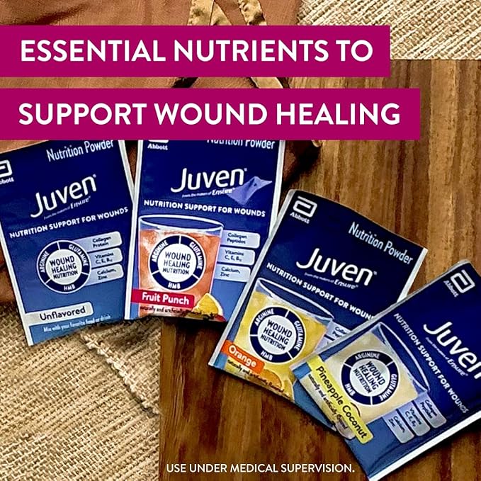 Juven Therapeutic Nutrition Drink Powder Including Collagen Peptides Amino Acids and HMB for Wound Healing Support Pineapple Coconut 14 Packets