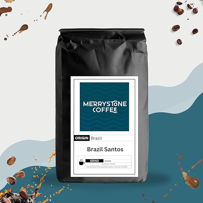 Merrystone Brazil Santos Single Origin Medium Roast Roasted to Order Coffee 2 Lb Whole Bean