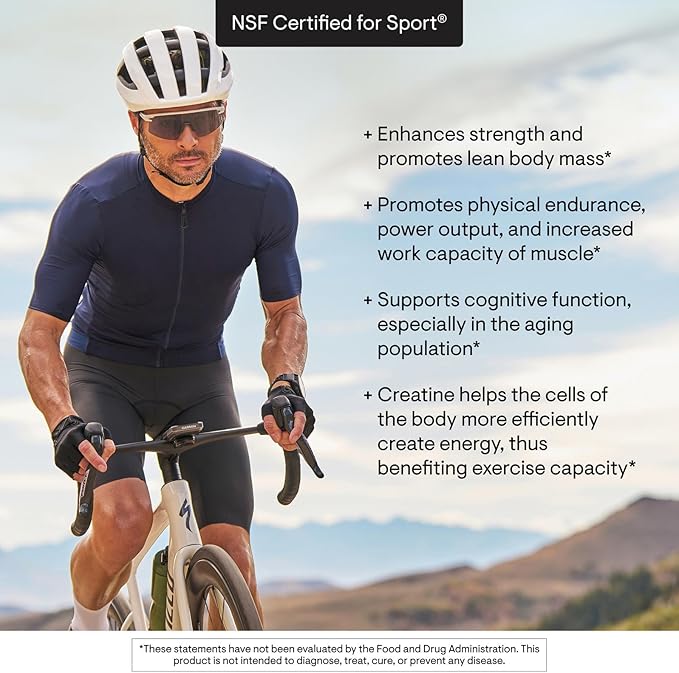 THORNE Creatine - Micronized Creatine Monohydrate Powder - Support for Muscles &amp Cognitive Function* - for Women &amp Men - Unflavored - NSF Certified for Sport - 5 g per Serving - 180 Servings
