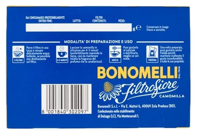 Chamomile Herbal Tea 4 Boxes 14 bags per Box Total 56 Tea Bags - Italian Import All Natural