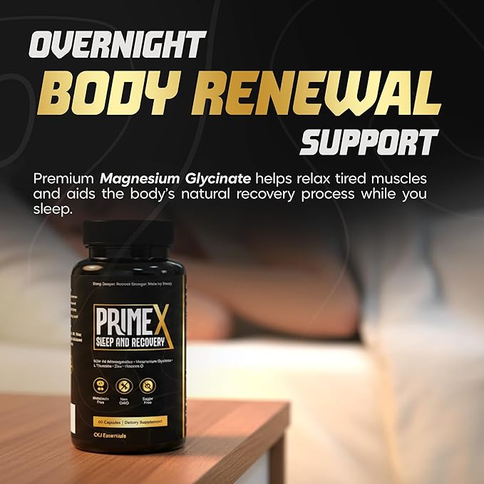 Sleep Aid Without Melatonin- Deep Sleep Supplement with KSM-66® Ashwagandha and Magnesium Glycinate for Nighttime Relaxation Recovery &amp Restful Sleep- with L-Theanine Zinc &amp Vitamin D3 (30 S