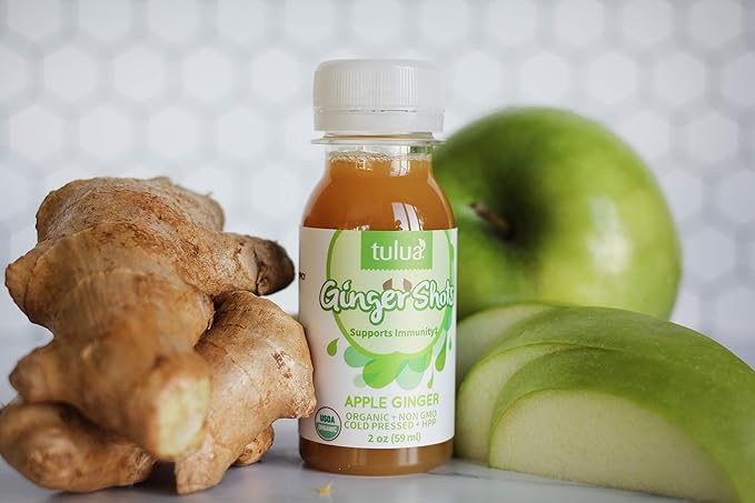 Tulua Ginger Shots - Organic Cold Pressed Ginger and Apple Juice 12-Pack
