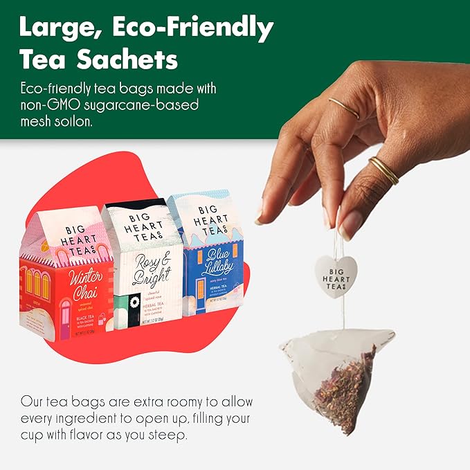 Lingtoolator Co. Cozy Holiday Tea Bags Gift Set - Certified Organic Ayurvedic Herbal Tea Small Batch Ground Herbs Florals Spices - Zero Plastic Sachets Healthy Tea Variety Box 3 Flavors 30 Pack