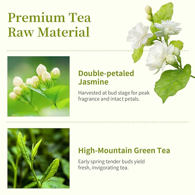 Yuexi Jasmine Tea Loose Leaf Jasmine Green Tea Loose Leaf Chinese Tea Rich Natural Aroma 茉莉花茶 茶叶 绿茶 200g/7.05oz