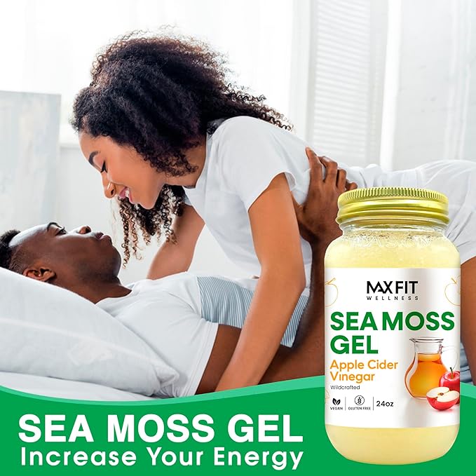 Sea Moss Gel Apple Cider Vinegar 24oz Wildсrafted Gold Sea Moss Gel from Saint Lucia | 92 Vitamins and Minerals | Pure Raw+Non-GMO