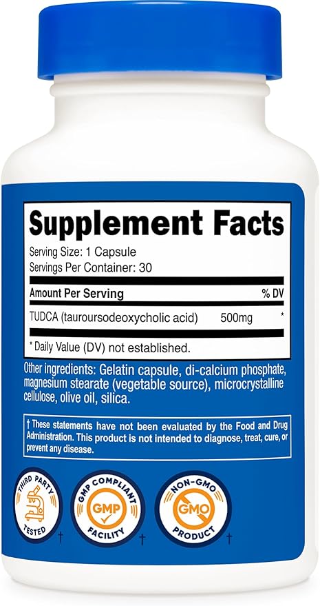 Nutricost Tudca 500mg 30 Capsules (Tauroursodeoxycholic Acid) - Premium Quality Gluten Free