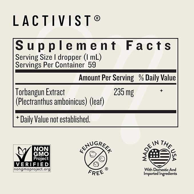 Legendairy Milk Lactivist Drops Breastfeeding Supplement to Increase Breast Milk Supply Organic Torbangun for Lactation Made in USA Alcohol Free 2 Fl Oz