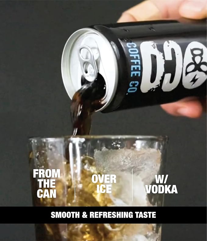 Loco Coffee Black Cold Brew 11 Ounce Can 12 Count | Zero Sugar 190mg Caffeine | Gluten Free and Dairy Free | Low Calorie Iced Coffee
