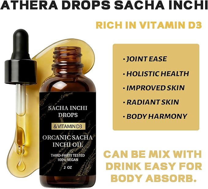 Organic Sacha Inchi Athera Oil Hydrates The Joints for Menopausal Joint Dryness Rich in Vitamin D3 (2)