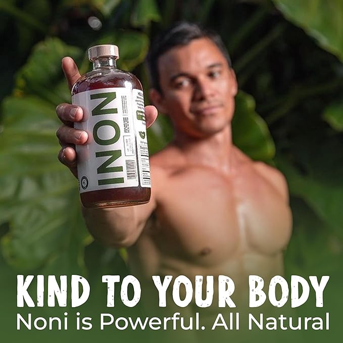 Healing Noni - 100% Pure RAW Noni Juice - USDA Organic Premium Strength Cold Pressed Hawaiian-Grown Superfood - (32oz 4 Pack)