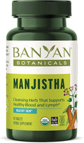 Banyan Botanicals Organic Manjistha – Natural Skin Support &amp Lymphatic Drainage Supplement – Red Root Blood Cleanse for Clear Complexion – 90 Tablets – USDA Organic Fair Trade