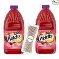 Welch's Fruit Punch Juice Drink 96 fl oz Plastic Bottle 2 Pack + 15 Sugarcane Disposable Straws by KOOL8SHOP Infinite Deals