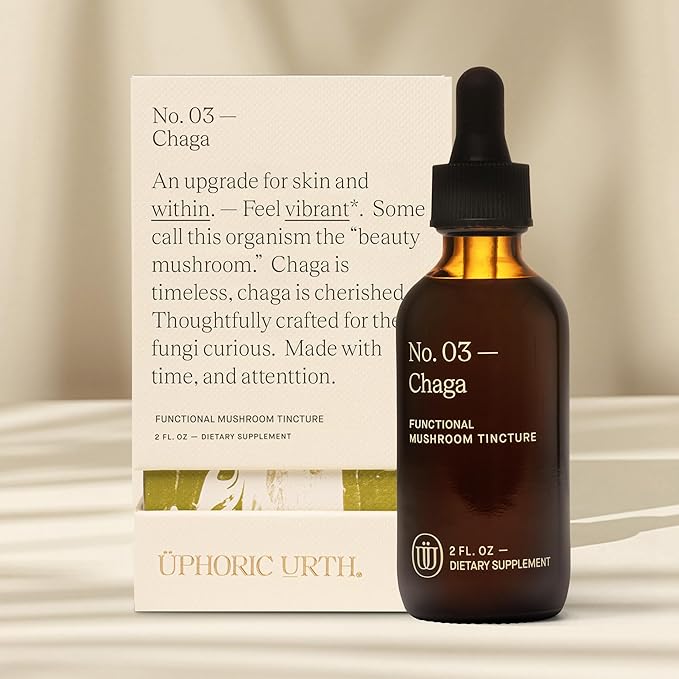 Chaga Mushroom Extract - Double Extracted Fruitbody Mushroom Tincture Antioxidants Hair Skin Nails Health (60 Servings)