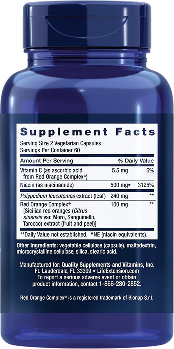 Life Extension Shade Factor Safeguard Your Skin from The Inside Out Gluten-Free Non-GMO Vegetarian 120 Capsules