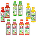 OKF Farmer's Aloe Vera Drink Flavored Variety Pack - Original Pomegranate Pineapple Strawberry Watermelon Flavored Aloe Drinks (16.9oz/500ml Bottles 10 Count)