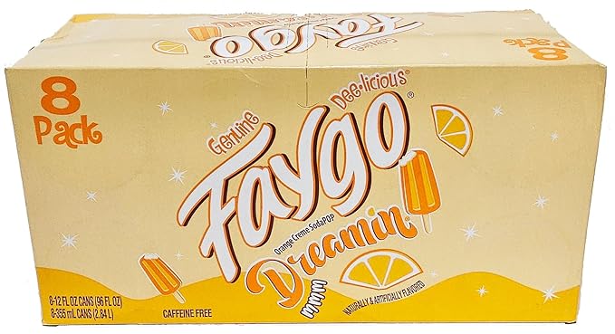 Faygo Dreamin orange creme soda pop 12-ounce cans 8-pack