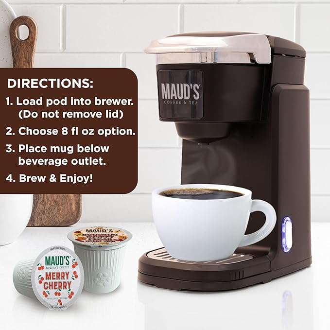 Maud’s Holiday &amp Fall Flavored Coffee Pods Variety Pack Bundle 48ct 11 Assorted Seasonal Flavors Medium Roast Coffee in Single Serve Pods 100% Arabica Coffee Compatible with Keurig K Cups Make