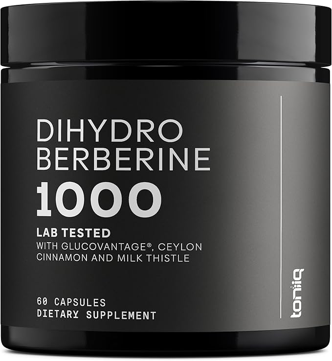 Toniiq Dihydroberberine Supplement - Ultra High Potency 1000mg Formula with GlucoVantage 10:1 Ceylon Cinnamon &amp 50:1 Milk Thistle - Third-Party Lab Tested