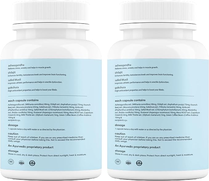 Mars Surgemax Natural Capsules with Shilajit &amp Safed Musli | Supports Energy Strength &amp Immunity | for Active Lifestyle | 120 Capsules | Pack of 2