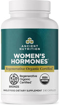 Ancient Nutrition Regenerative Organic Certified Women's Hormones Capsules Supports Women’s Hormone Health Healthy Digestion and Gut Microflora Gluten Free Paleo and Keto Friendly 90 Count