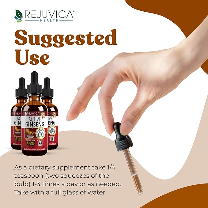 Active Ginseng Korean Red Panax Ginseng with Natural Ginsenosides - All-Natural Advanced Liquid Solution for 2X Absorption - Supports Healthy Energy Vitality Mood and More