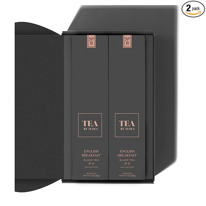 iLOLA 2-pack Loose Leaf Tea Discs English Breakfast No. 11 | Oprah’s Favorite Things 2022 | Robust Blend of Assam Ceylon and Kenya Black Tea | High Caffeine | No Tea Bag Needed | 14 Individual Discs