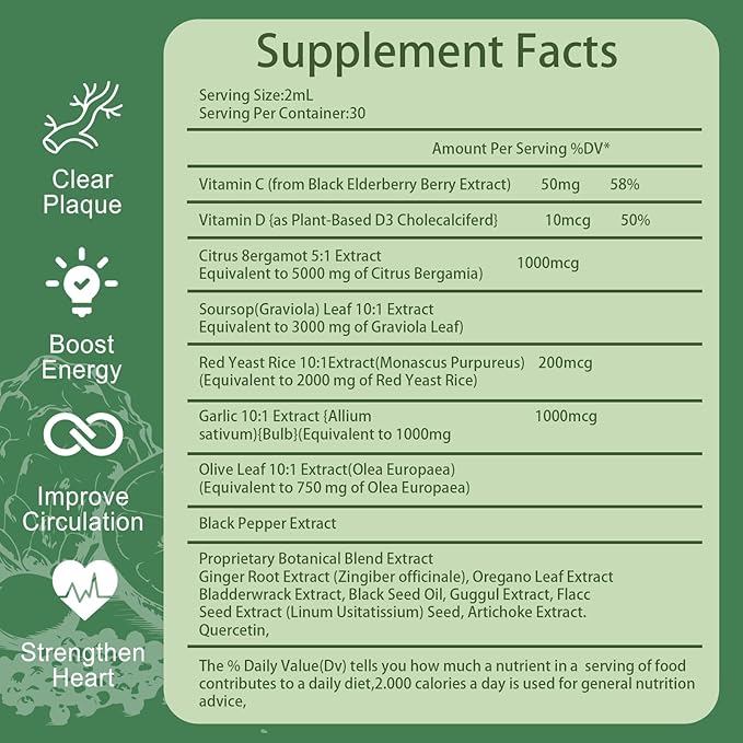 Red Yeast Rice Cleanse with Citrus Bergamot Olive Leaf and Black Pepper Non-GMO Herbal Daily Wellness Supplement 30 Servings