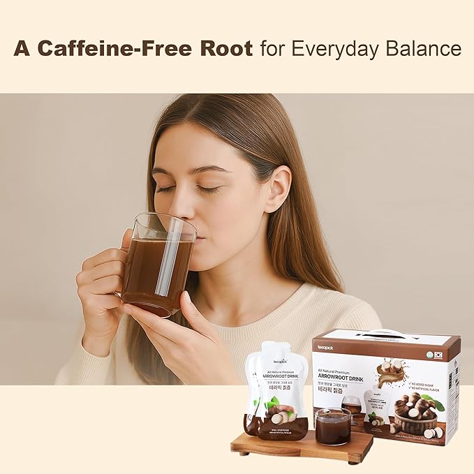 TerraPick All Natural Premium Arrowroot Drink – Pure Korean Arrowroot No Added Sugar No Artificial Flavors 60ml x 30 Pouches – Healthy &amp Convenient On-the-Go Drink