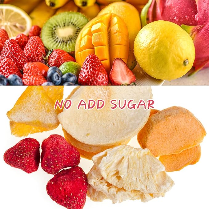 ONETANG Freeze-Dried Mixed Fruit 12 Pack Single-Serve Pack Non GMO Kosher No Add Sugar Gluten free Vegan Holiday Gifts Healthy Snack 0.35 Oz
