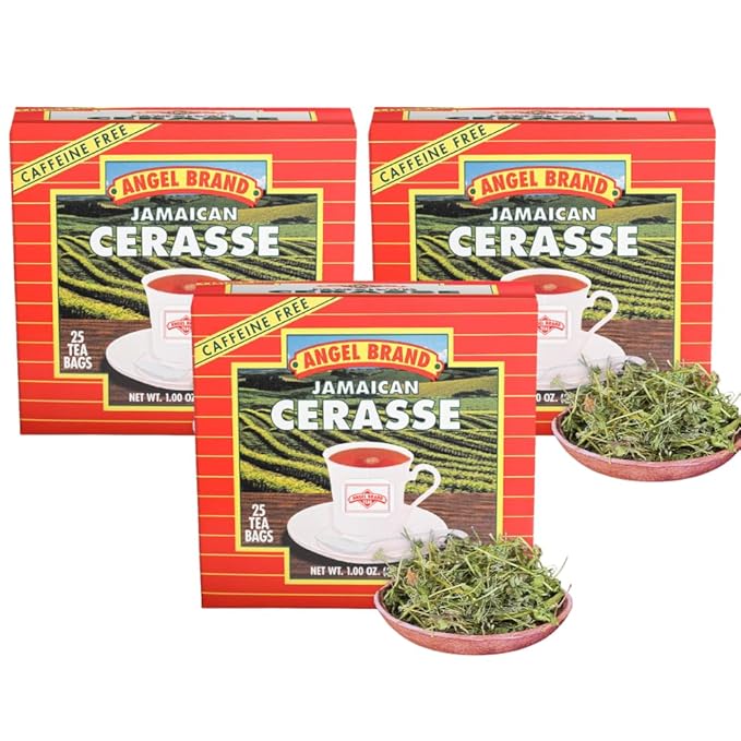 Angel Brand Cerasse Tea Bags Jamaican 25 – Pack of 3 – Herbal Tea for Cleansing Detox &amp