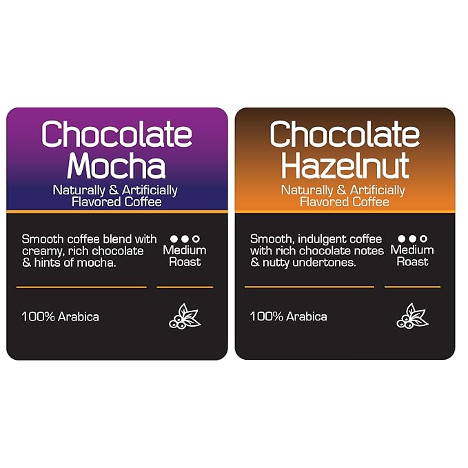 Roast Ridge Single Serve Coffee Pods for Keurig K-Cup Brewers Variety Pack Medium Roast 100 Count (50 Chocolate Mocha 50 Chocolate Hazelnut)