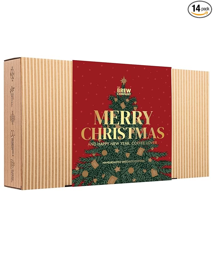 Christmas Coffee Gifts for Men &amp Women - 14 of the World's Finest Single Estate Specialty Coffees in Sampler Box for Coffee Lovers | Perfect Secret Santa Gift Set Idea with Unique Coffeebrewers