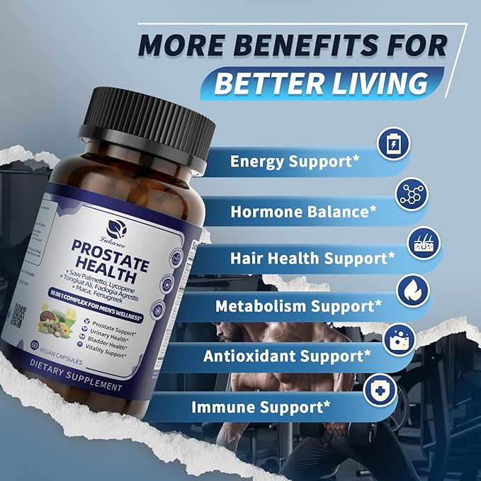 Lukaree Prostate Health Supplements for Men - 18 in 1 Saw Palmetto with Pumpkin Seed &amp Nettle - Advanced DHT Blocker - Urinary Tract Health Support - with Ashwagandha Reishi 2 Pack