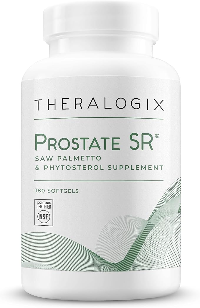Theralogix Prostate SR Saw Palmetto &amp Beta-Sitosterol Supplement - Supports Healthy Urinary Tract Function in Men* - 90-Day Supply - NSF Certified - 180 Softgels
