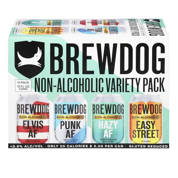 BrewDog 15 Ultimate Mixed Pack Non-Alcoholic Pack | Includes Easy Street Elvis Hazy &amp Punk | 12oz Cans