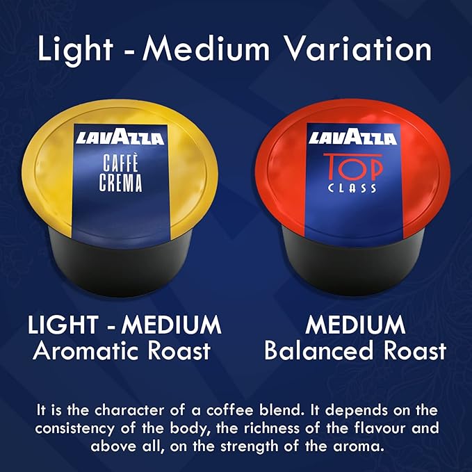 Lavazza Blue Coffee Capsules Variety Pack – 10 Count (5 Pods Each) – Includes Top Class &amp Caffè Crema Blends – Compatible with Lavazza LB Espresso Machines Only – Premium Italian Coffee