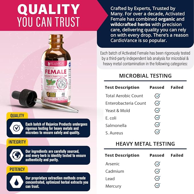 Rejuvica Activated Female Libido Booster Drops for Women | Maca Horny Goat Weed Damiana &amp Ashwagandha | Supports Desire Intimacy &amp Overall Wellness | 1+ Month Supply