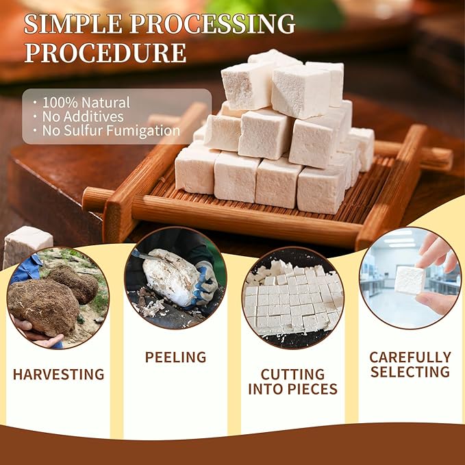 Wanhua Hall Poria Cocos Fu Ling Premium Poria Cocos Fungus Sulfur Free 茯苓 茯苓粒 12.7oz/ 360g 백복령