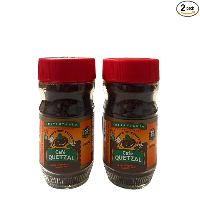 Cafe-Quetzal Instant Coffee 50g Glass Jar each Instantaneo. 2-Pack