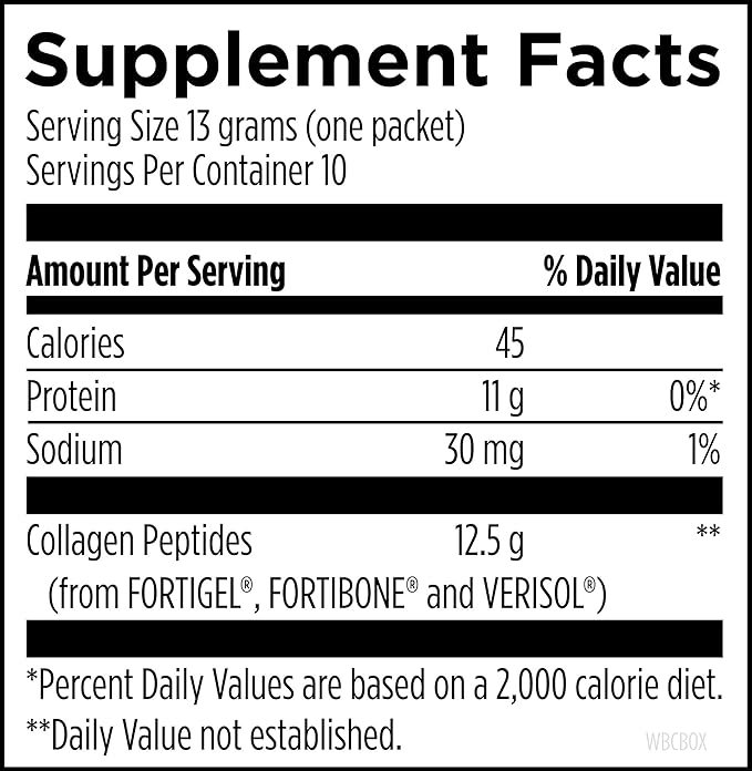 Designs for Health Whole Body Collagen Powder - Hydrolyzed Collagen Peptides Powder for Skin Joint + Bone Health - Fortigel Fortibone &amp Verisol Collagen for Women &amp Men Unflavored (10 Packe