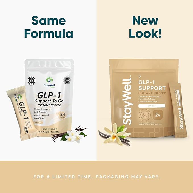 Slim Coffee GLP-1 Supplement | GLP 1 Booster to Control Appetite and Cravings | Great Tasting Metabolic Support - Coffee Bean Extract Green Tea Yerba Mate (Vanilla)