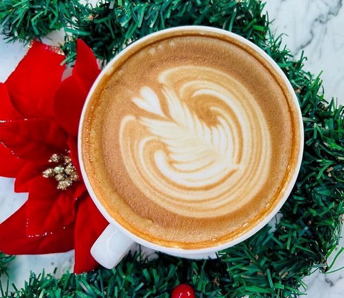 Barnie's Coffee Santa's White Christmas Decaf Single Serve Coffee Pods with Coconut Vanilla and Caramel Flavors Medium Roast Arabica Coffee Beans Compatible with Keurig Brewers 48 Count