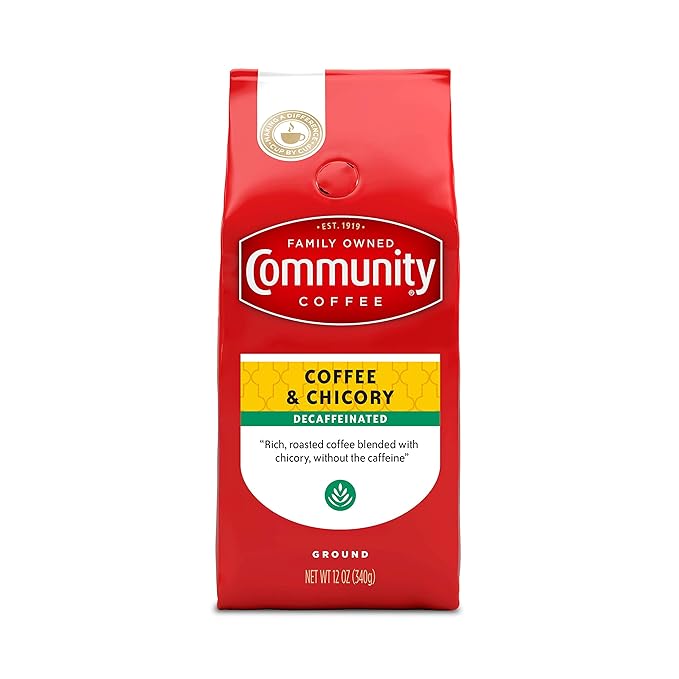 Community Coffee Coffee and Chicory Decaf 36 Ounces Medium Dark Roast Ground Coffee 12 Ounce Bag (Pack of 3)